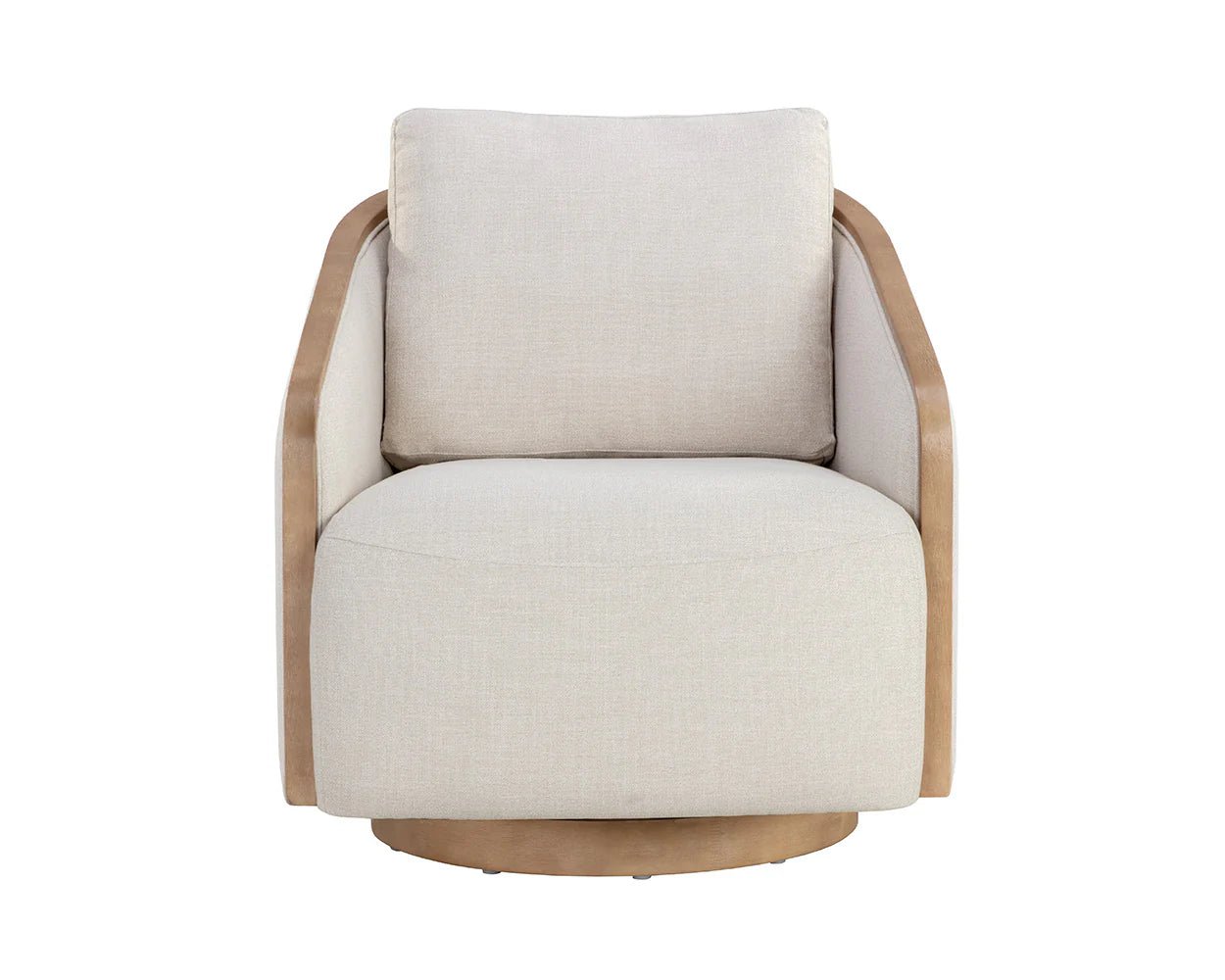 Tasia Swivel Lounge Chair - Effie Linen - Central Designs