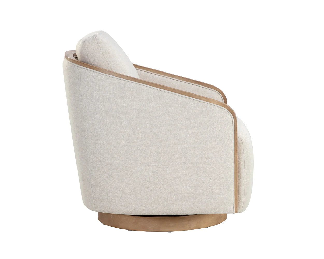 Tasia Swivel Lounge Chair - Effie Linen - Central Designs