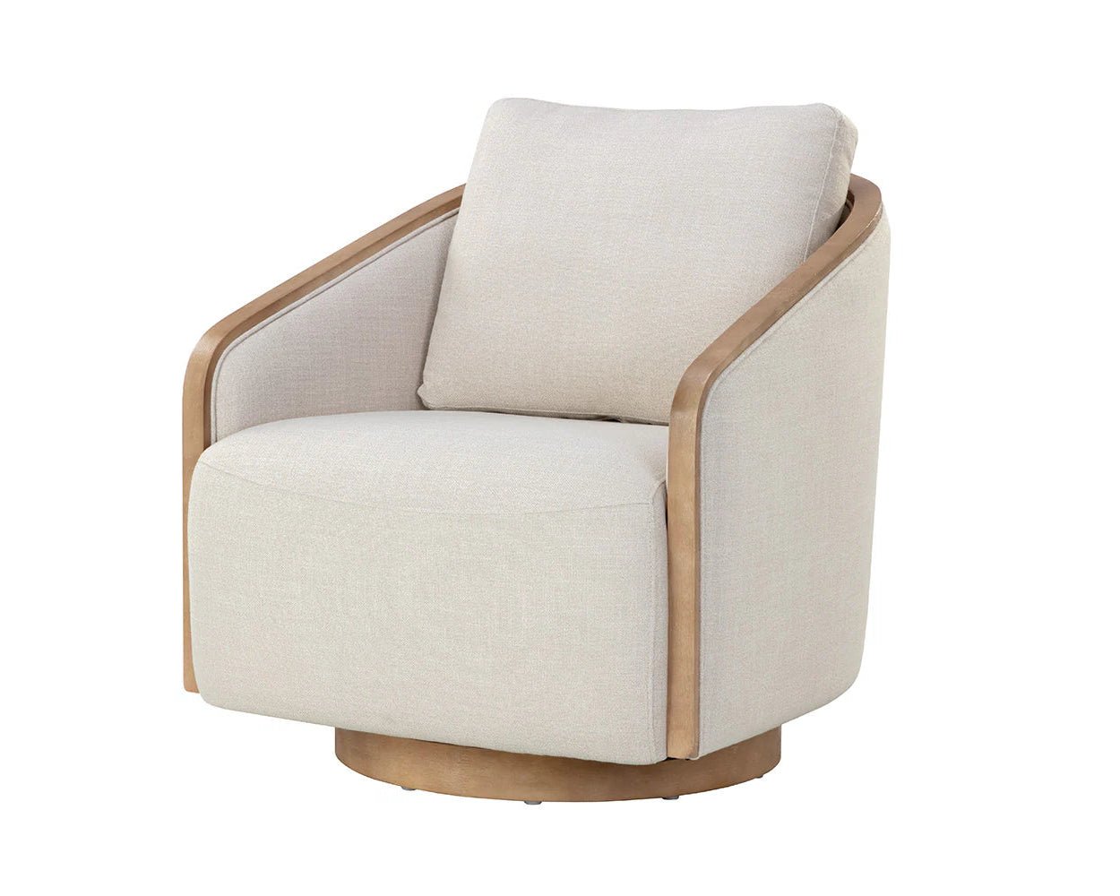 Tasia Swivel Lounge Chair - Effie Linen - Central Designs