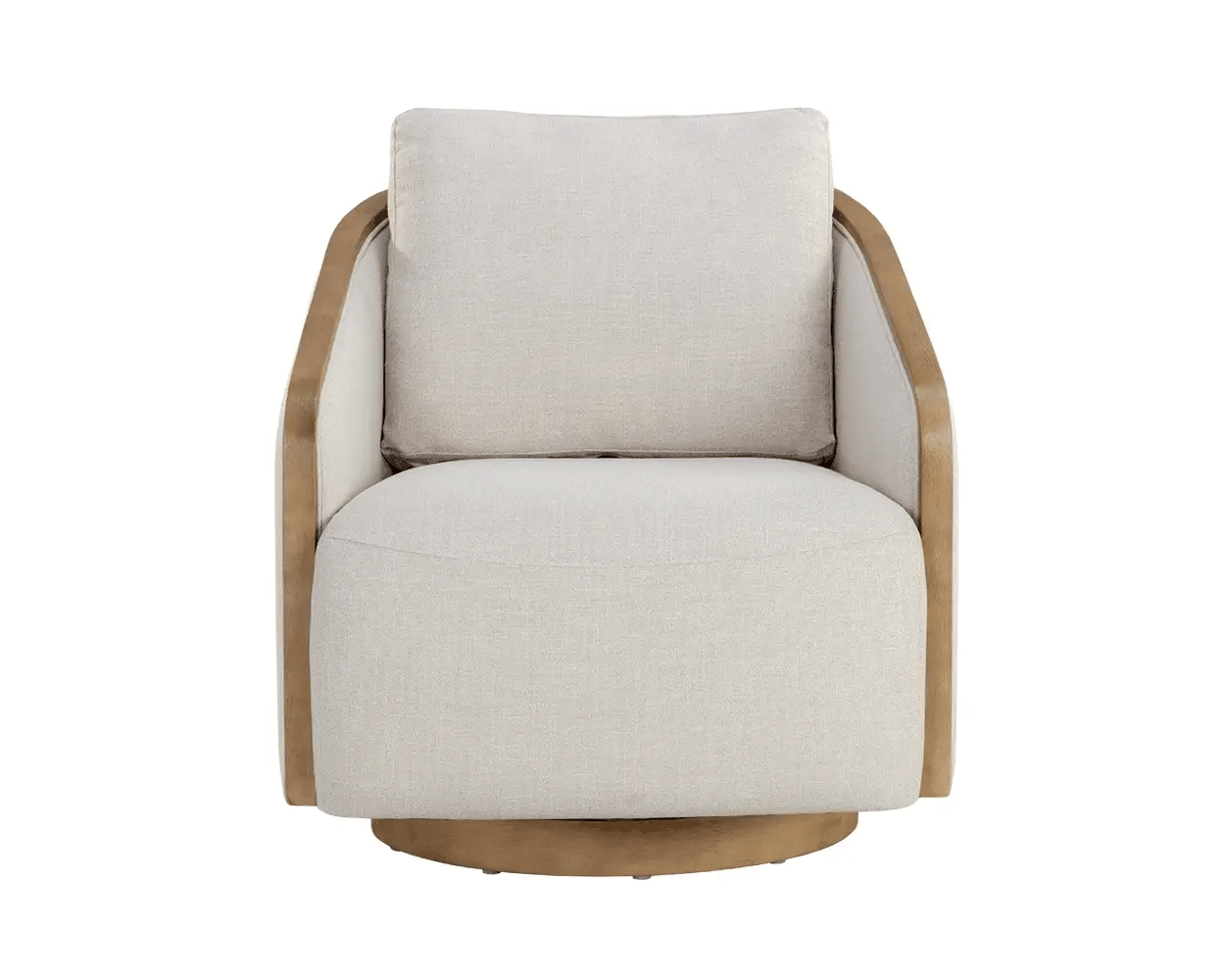 Tasia Swivel Lounge Chair - Effie Linen - Central Designs