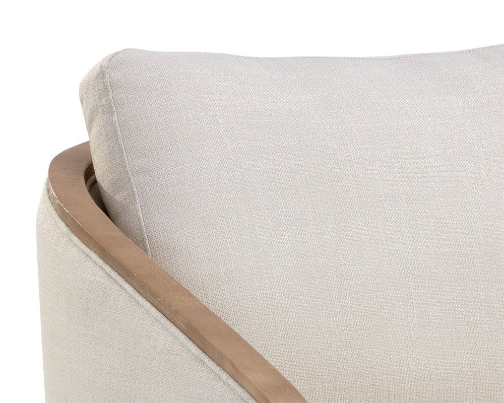 Tasia Swivel Lounge Chair - Effie Linen - Central Designs