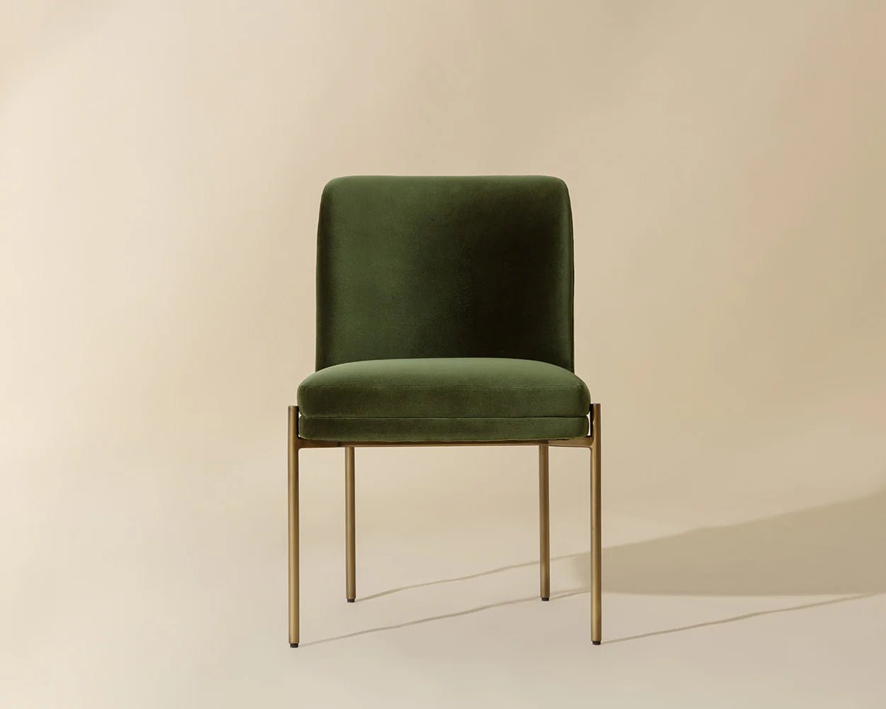 Richie Dining Chair - Antique Brass - Forest Green - Central Designs