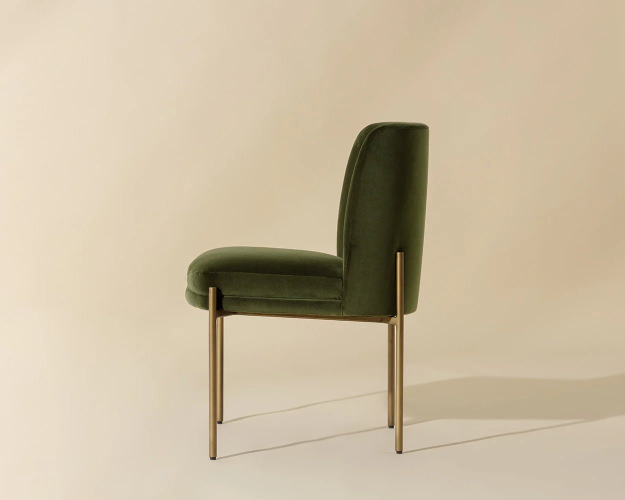 Richie Dining Chair - Antique Brass - Forest Green - Central Designs