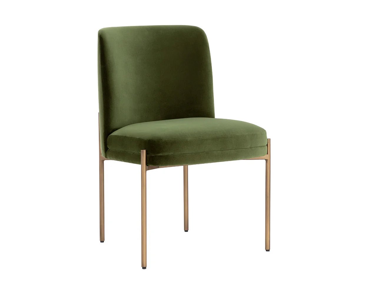 Richie Dining Chair - Antique Brass - Forest Green - Central Designs