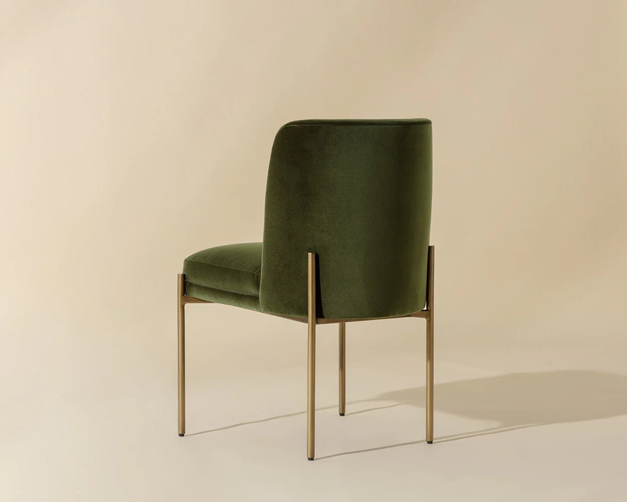 Richie Dining Chair - Antique Brass - Forest Green - Central Designs