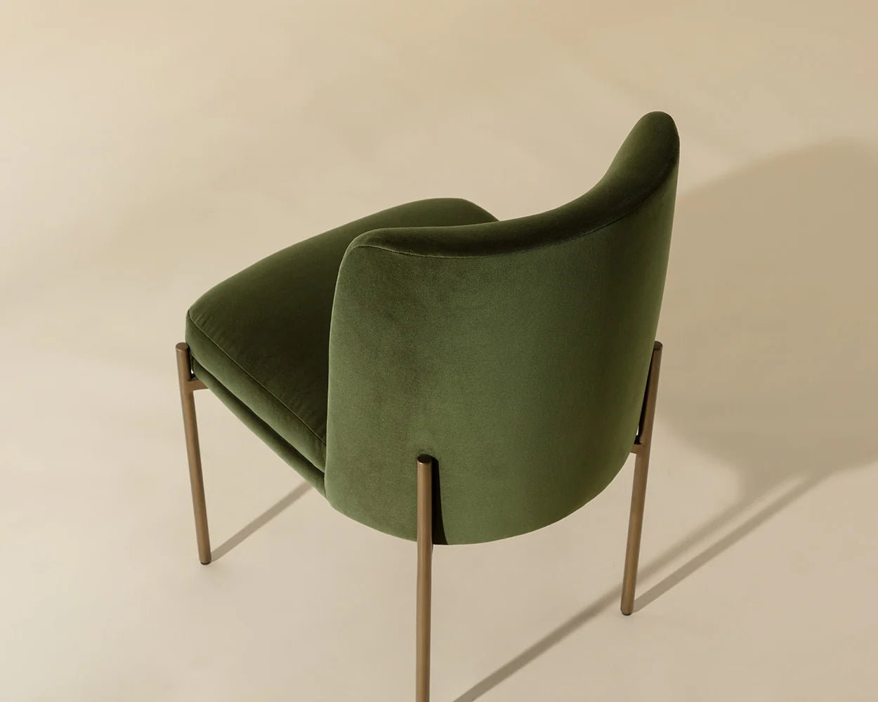Richie Dining Chair - Antique Brass - Forest Green - Central Designs