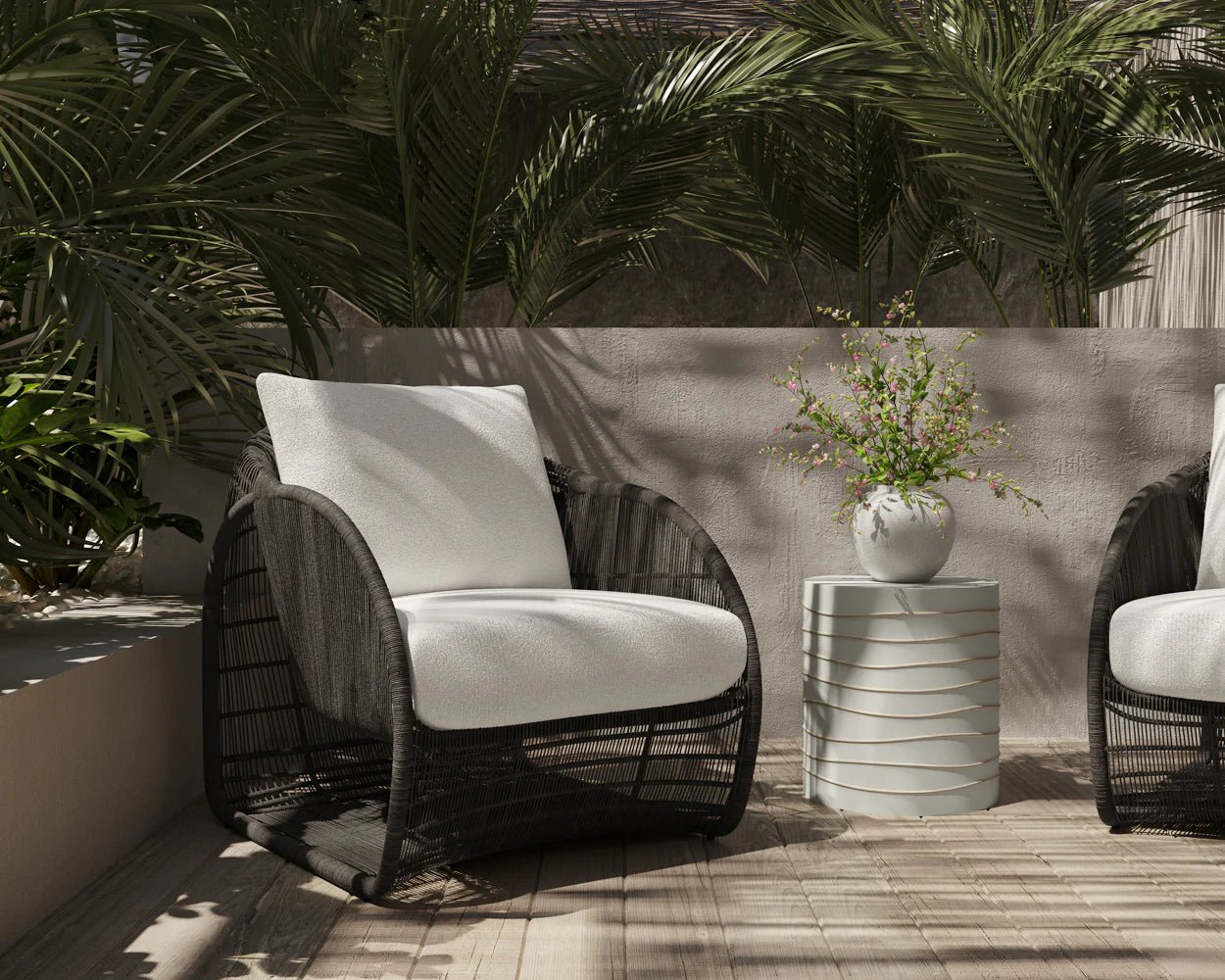 Tulum Lounge Chair - Louis Cream - Central Designs