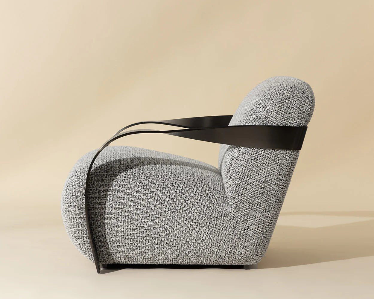 Sonesta Lounge Chair - Dark Bronze - Helios Check Black - Central Designs