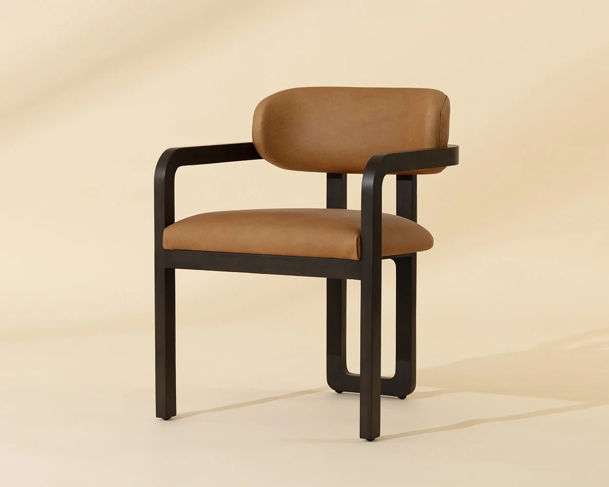 Madrone Dining Armchair - Brown - Ludlow Sesame Leather - Central Designs