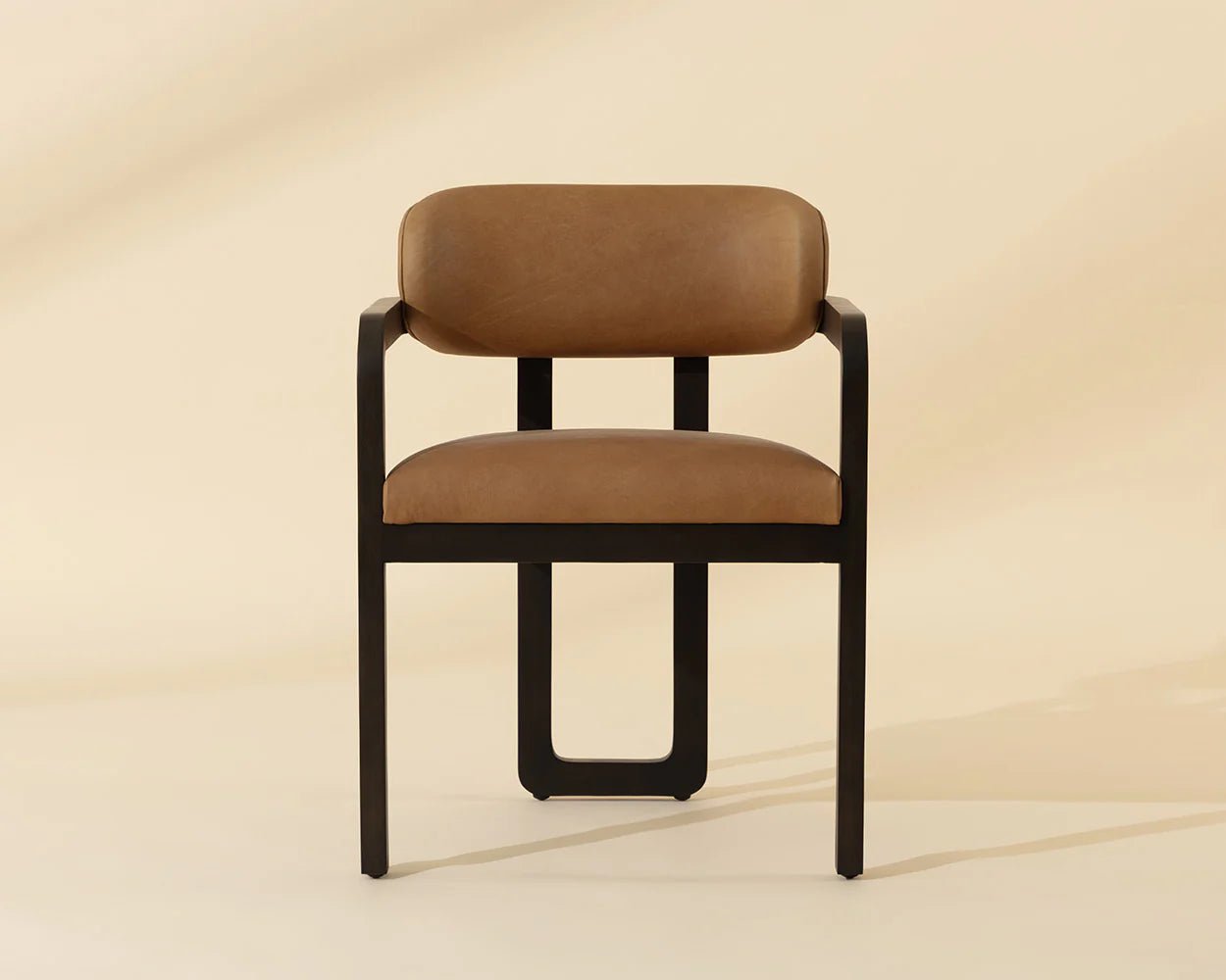 Madrone Dining Armchair - Brown - Ludlow Sesame Leather - Central Designs