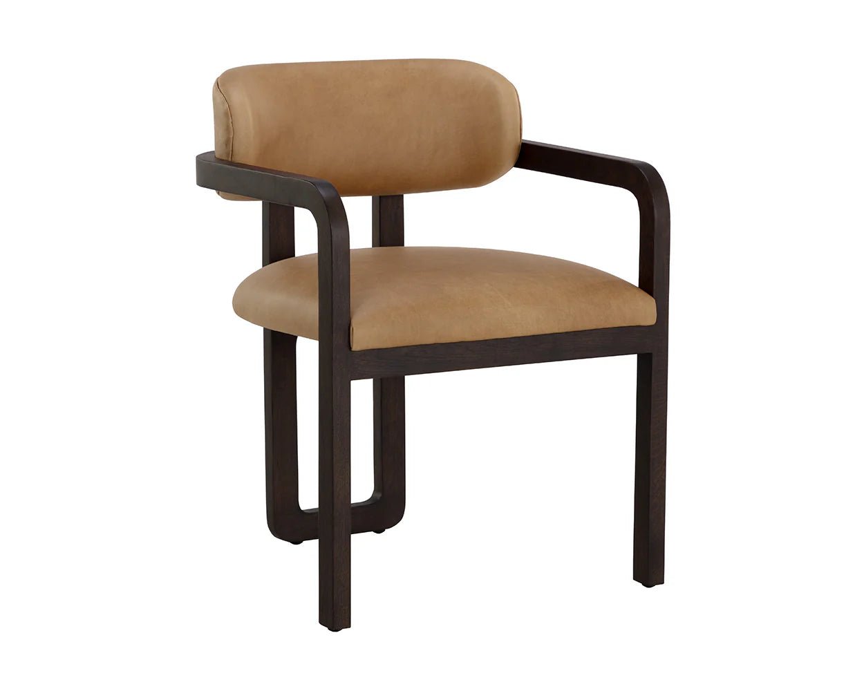 Madrone Dining Armchair - Brown - Ludlow Sesame Leather - Central Designs