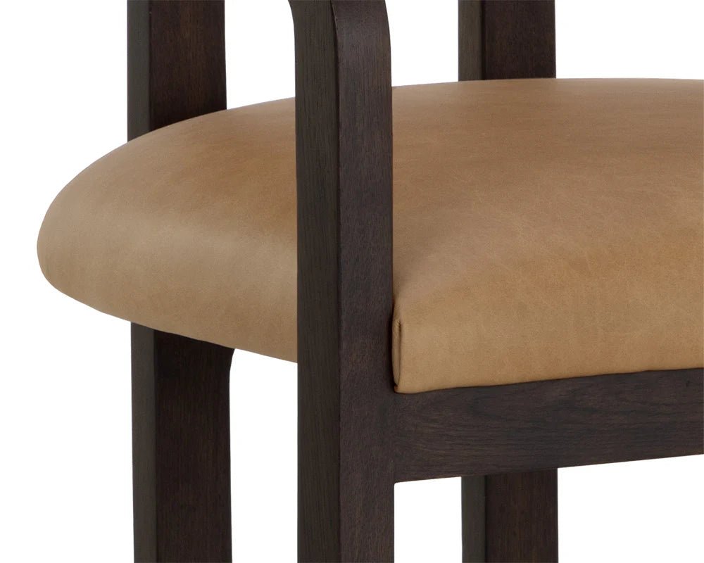 Madrone Dining Armchair - Brown - Ludlow Sesame Leather - Central Designs