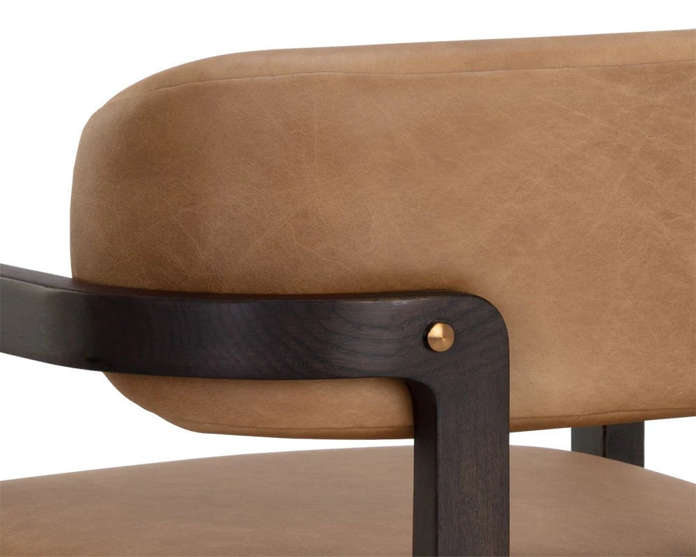 Madrone Dining Armchair - Brown - Ludlow Sesame Leather - Central Designs