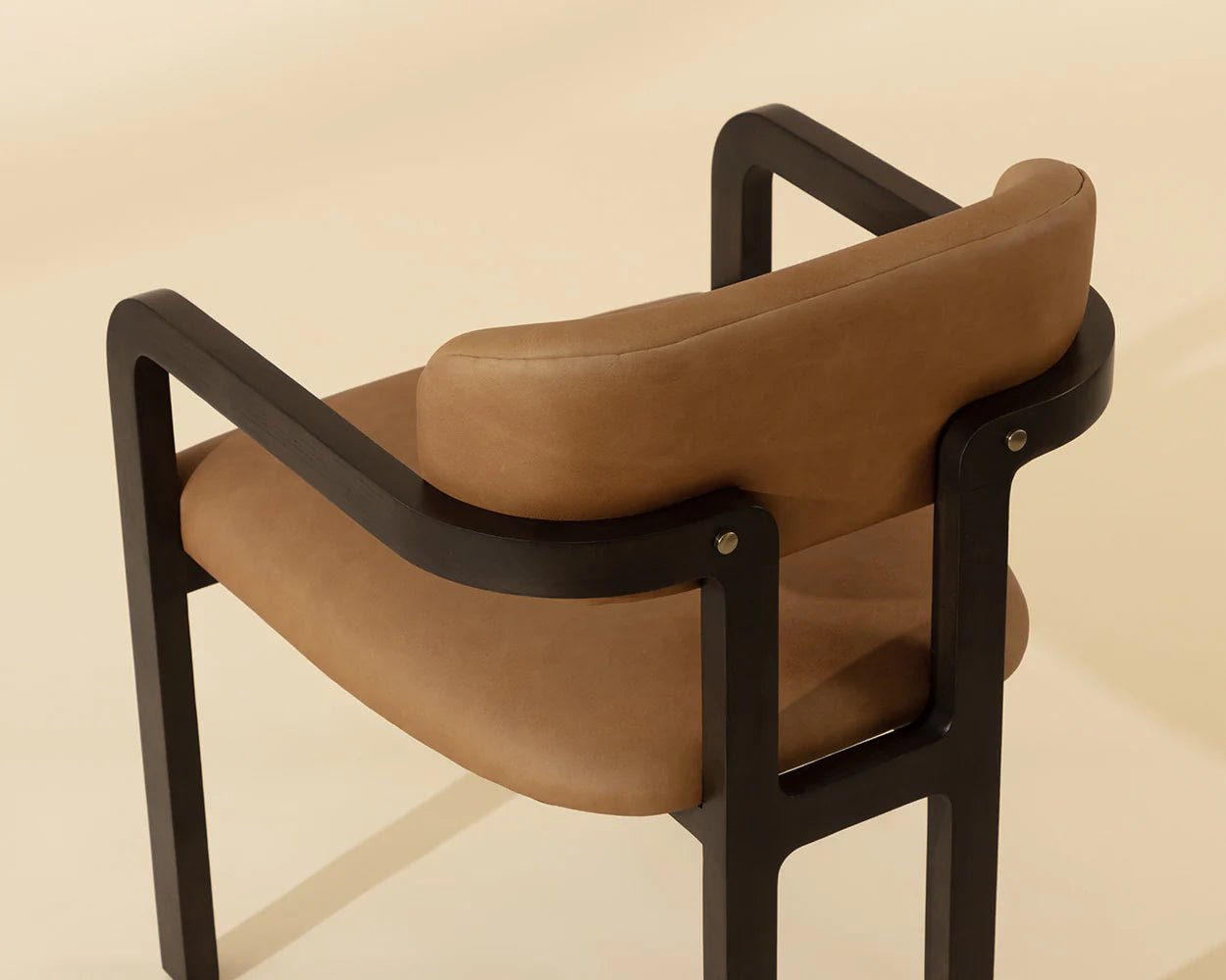 Madrone Dining Armchair - Brown - Ludlow Sesame Leather - Central Designs