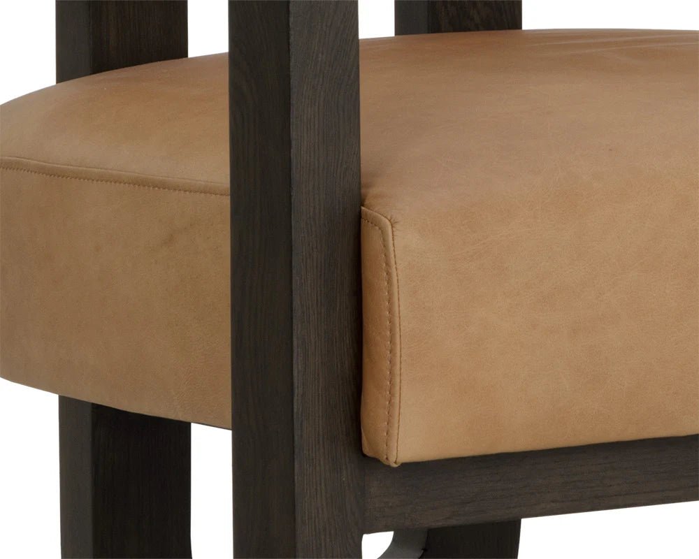 Madrone Lounge Chair - Brown - Ludlow Sesame Leather - Central Designs
