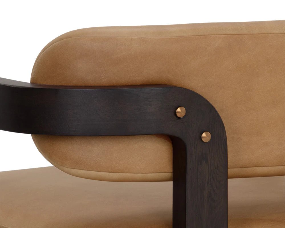 Madrone Lounge Chair - Brown - Ludlow Sesame Leather - Central Designs