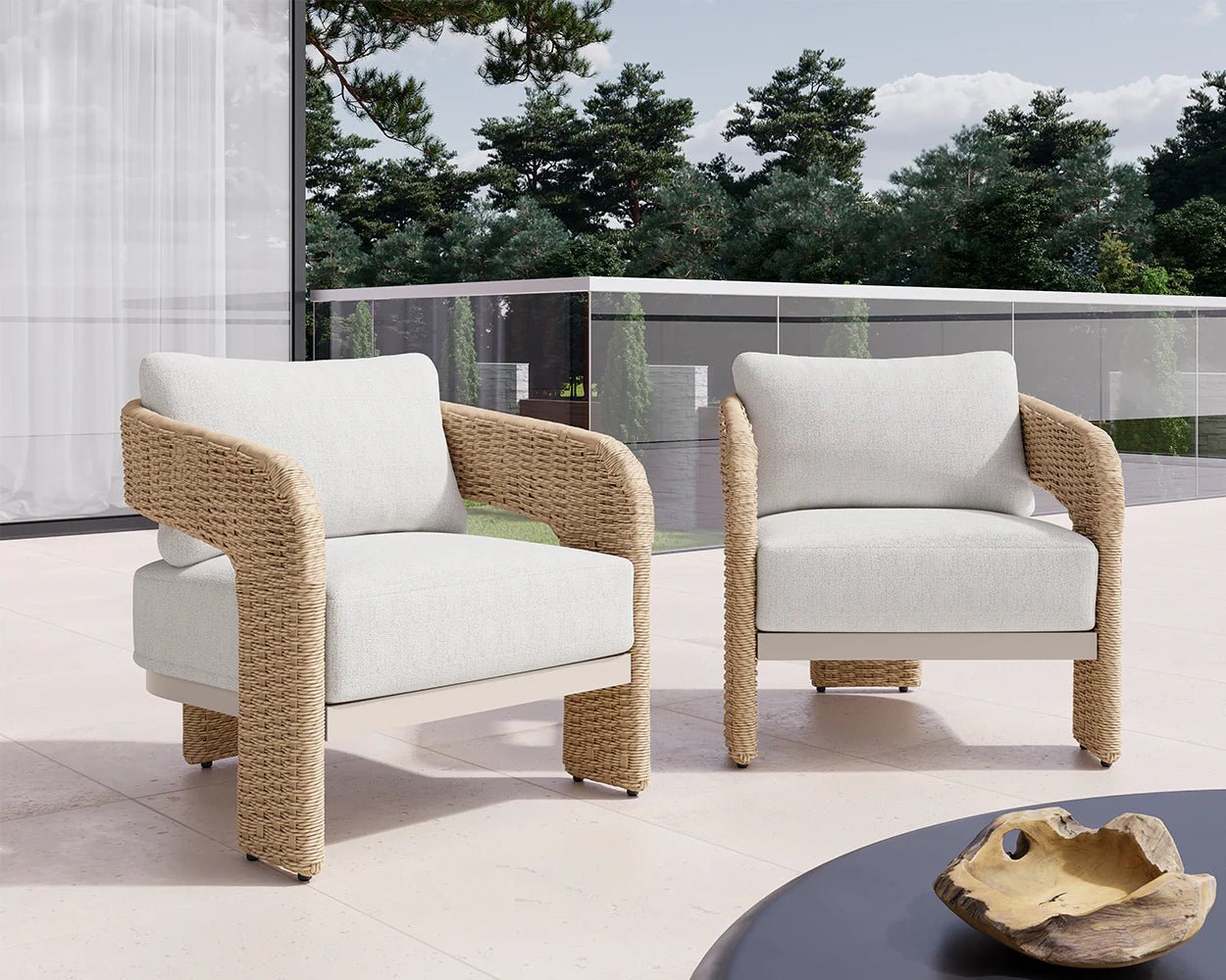 Pylos Lounge Chair - Natural - Louis Cream - Central Designs