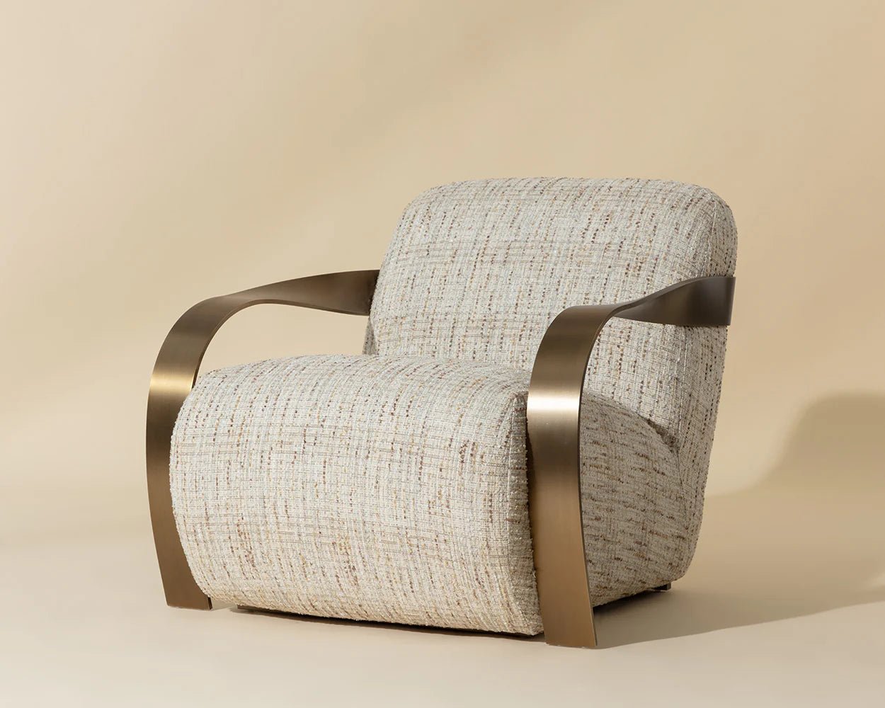 Sonesta Lounge Chair - Antique Brass - Haute Cobblestone - Central Designs