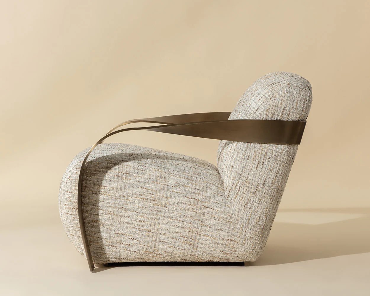 Sonesta Lounge Chair - Antique Brass - Haute Cobblestone - Central Designs