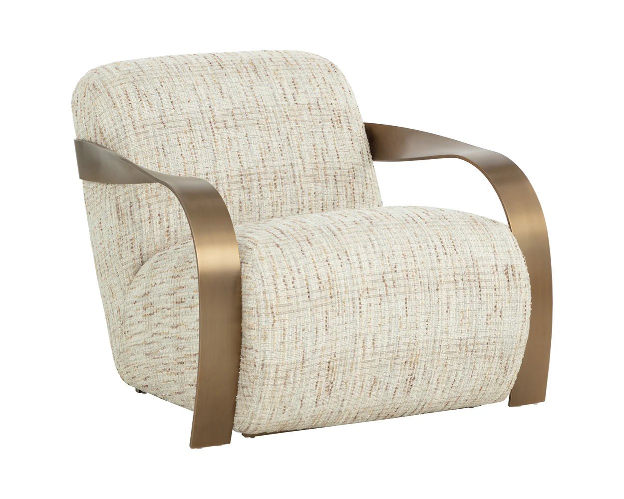 Sonesta Lounge Chair - Antique Brass - Haute Cobblestone - Central Designs