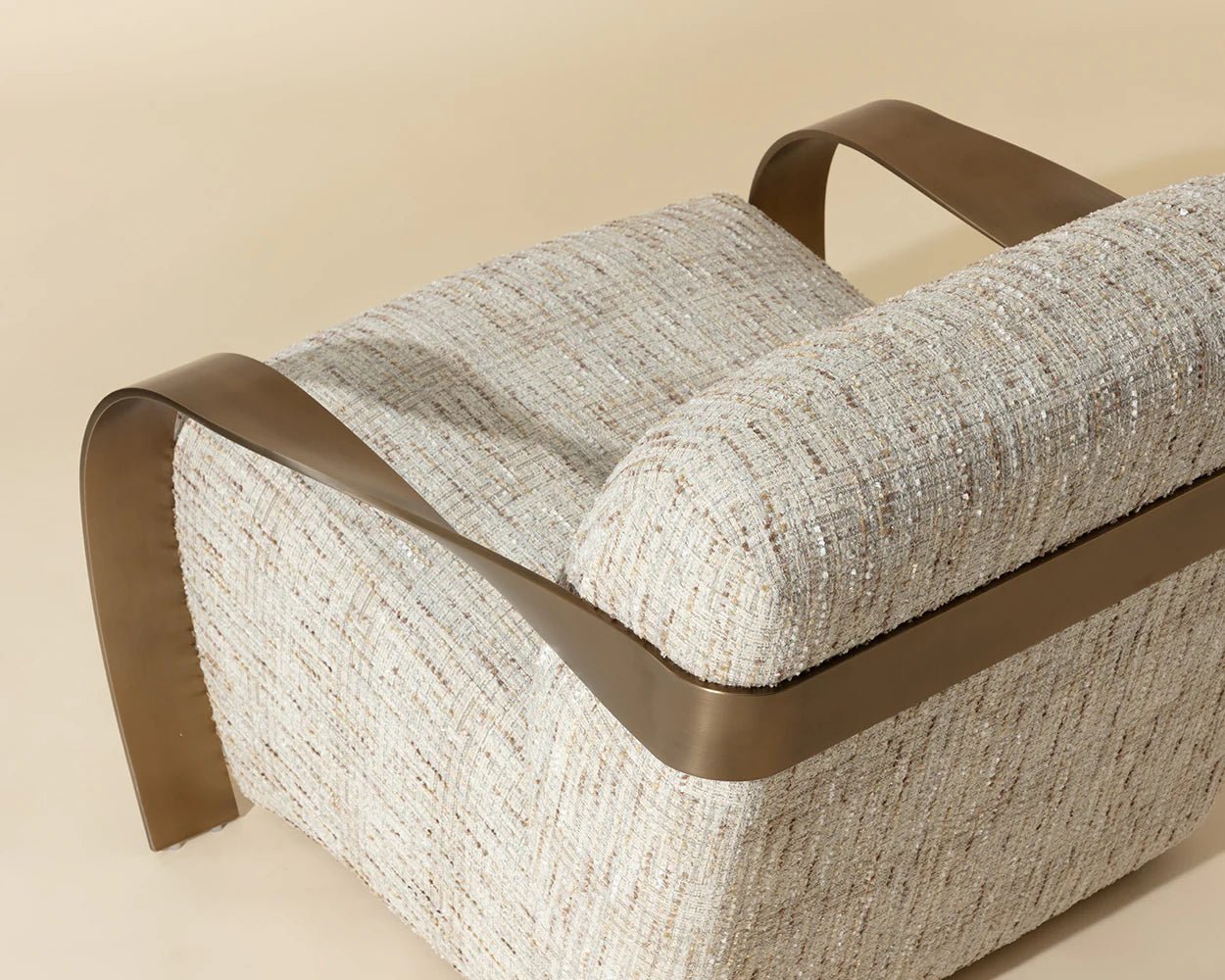 Sonesta Lounge Chair - Antique Brass - Haute Cobblestone - Central Designs