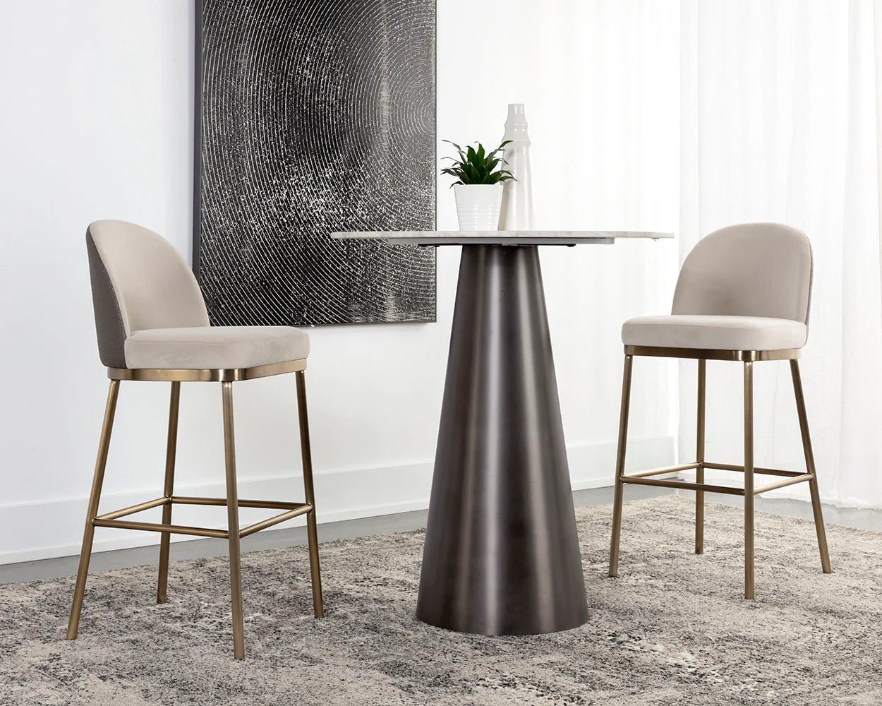 Lavania Barstool - Meg Taupe / Porcini Taupe - Central Designs