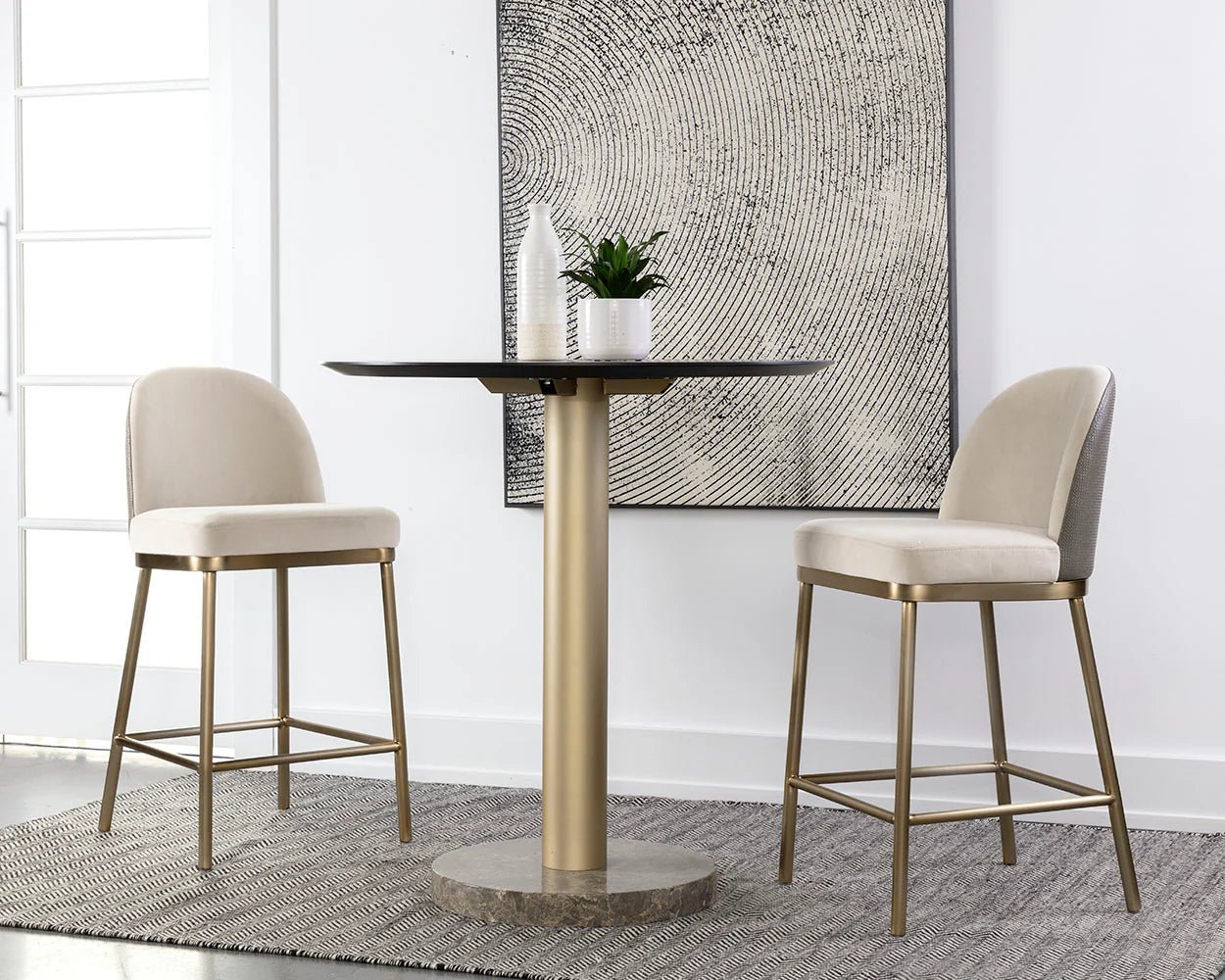 Lavania Counter Stool - Meg Taupe / Porcini Taupe - Central Designs