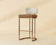 Larissa Bar Stool - Napa Cognac / Rhea Light Barley - Central Designs
