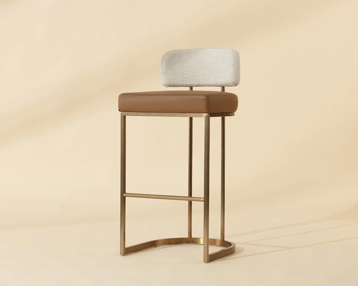 Larissa Bar Stool - Napa Cognac / Rhea Light Barley - Central Designs