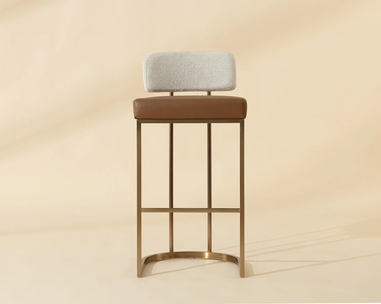 Larissa Bar Stool - Napa Cognac / Rhea Light Barley - Central Designs