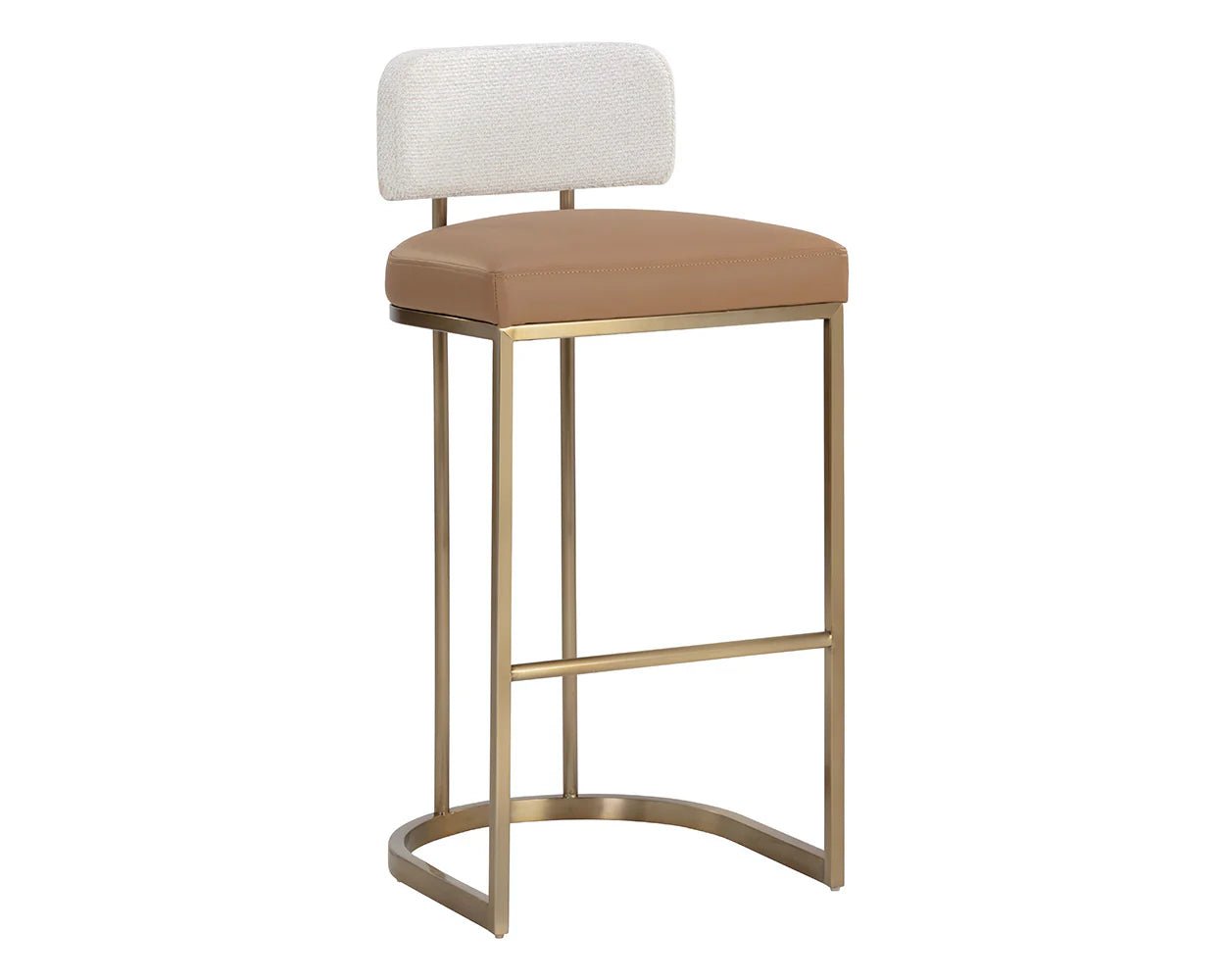 Larissa Bar Stool - Napa Cognac / Rhea Light Barley - Central Designs