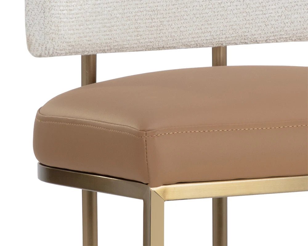 Larissa Bar Stool - Napa Cognac / Rhea Light Barley - Central Designs
