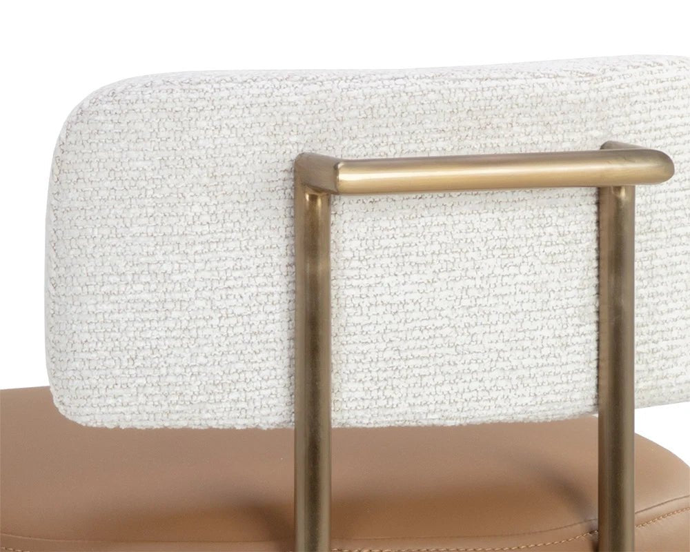Larissa Bar Stool - Napa Cognac / Rhea Light Barley - Central Designs