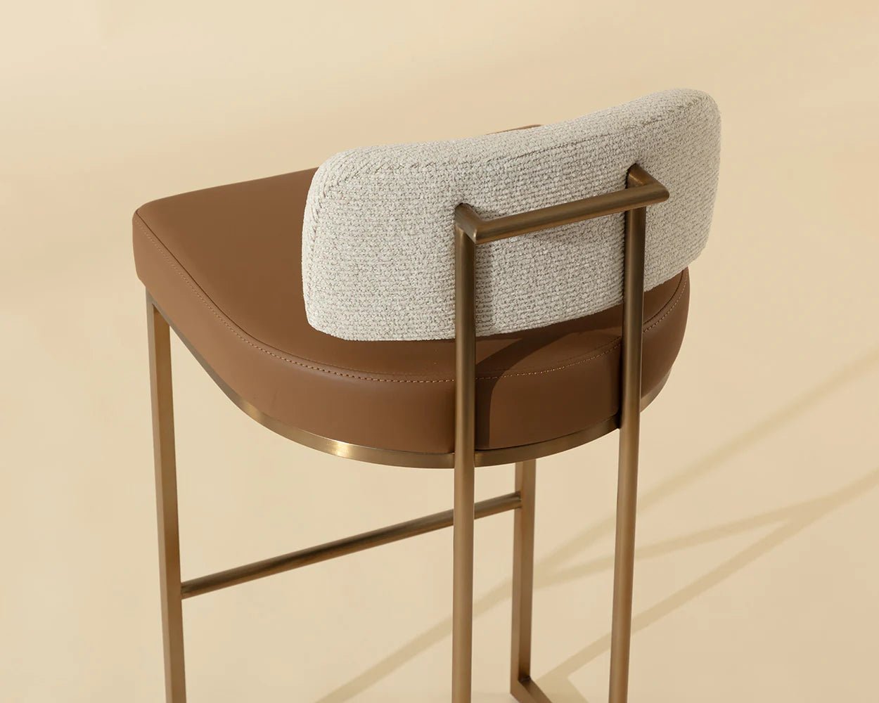 Larissa Bar Stool - Napa Cognac / Rhea Light Barley - Central Designs