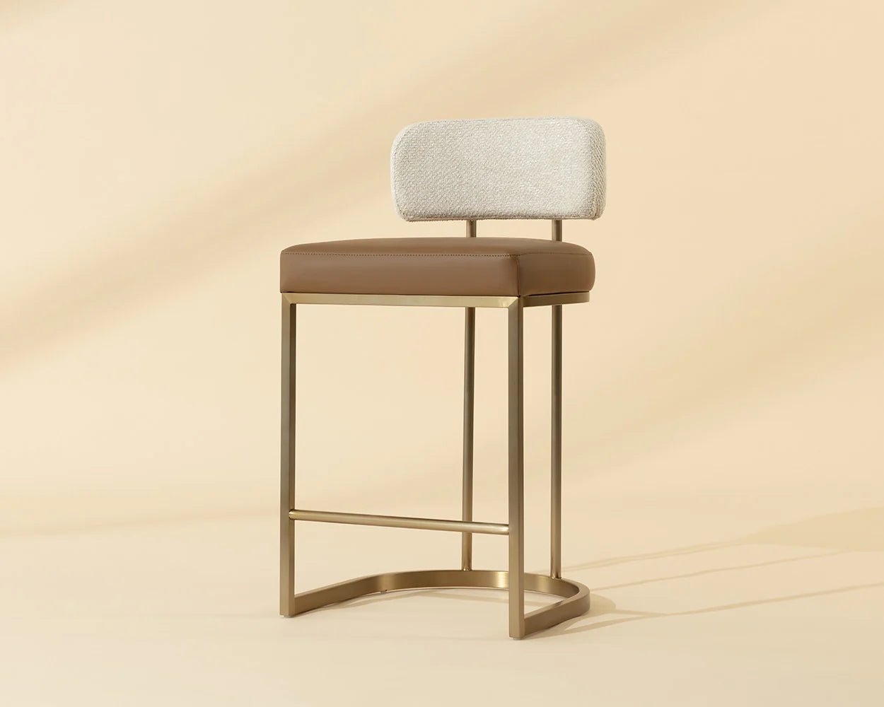 Larissa Counter Stool - Napa Cognac / Rhea Light Barley - Central Designs