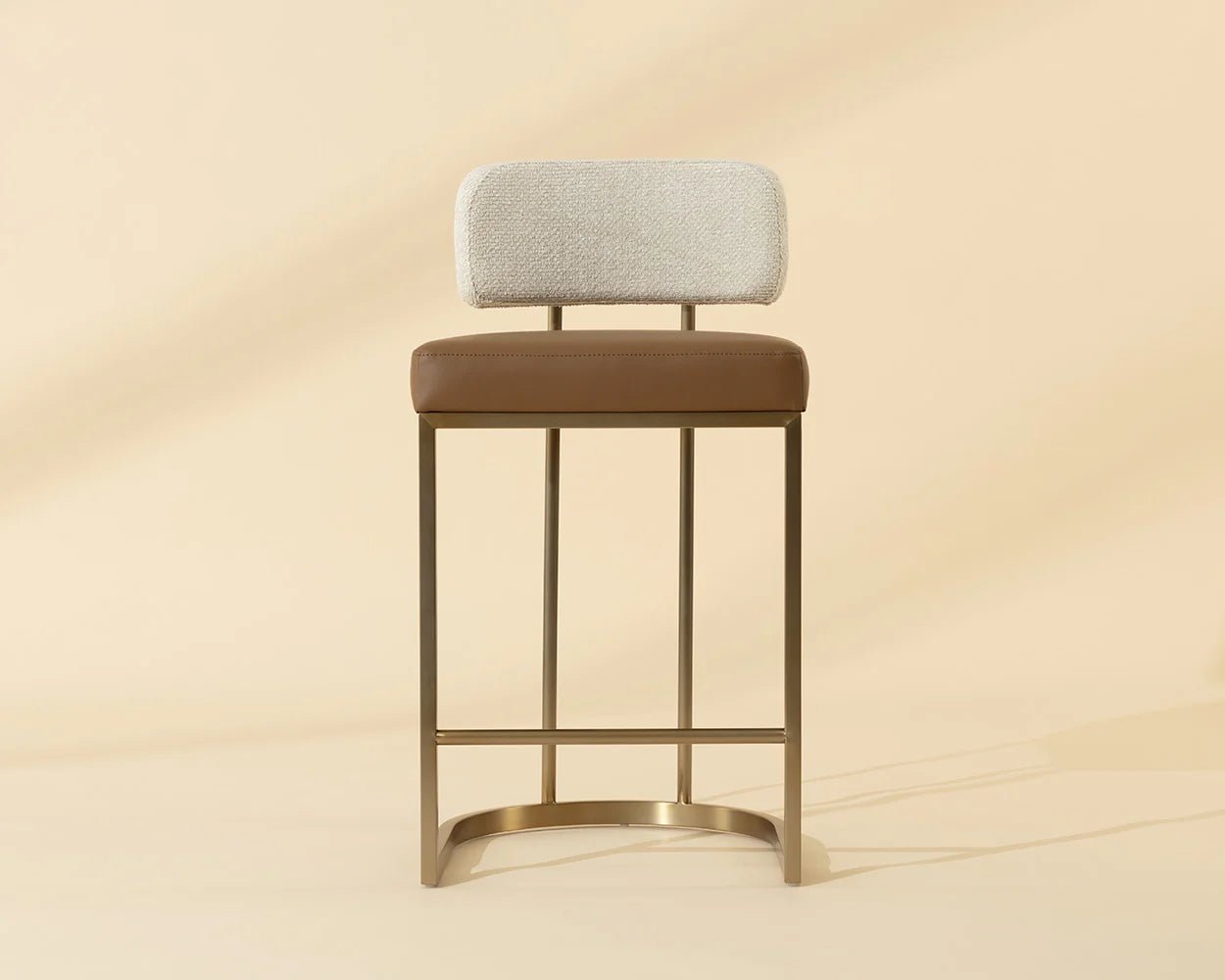 Larissa Counter Stool - Napa Cognac / Rhea Light Barley - Central Designs