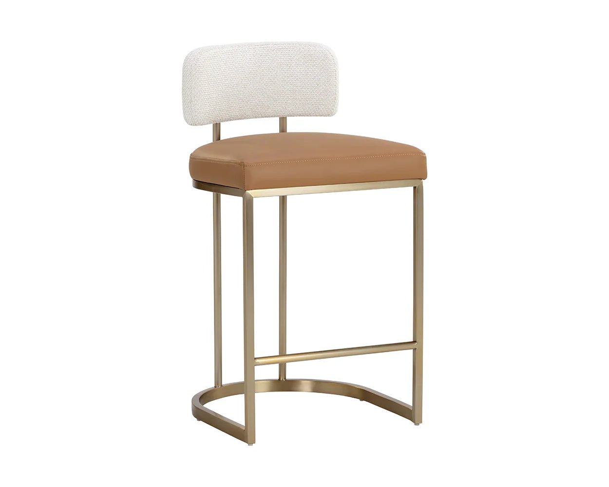 Larissa Counter Stool - Napa Cognac / Rhea Light Barley - Central Designs