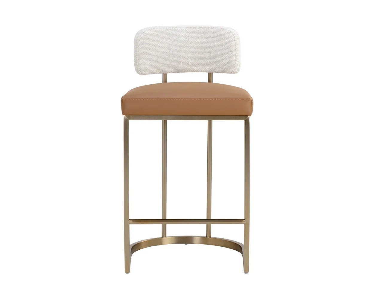 Larissa Counter Stool - Napa Cognac / Rhea Light Barley - Central Designs