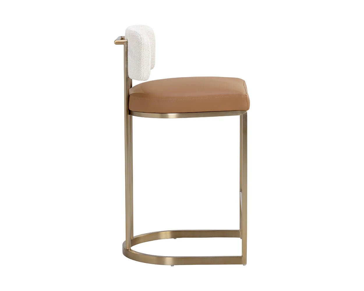 Larissa Counter Stool - Napa Cognac / Rhea Light Barley - Central Designs