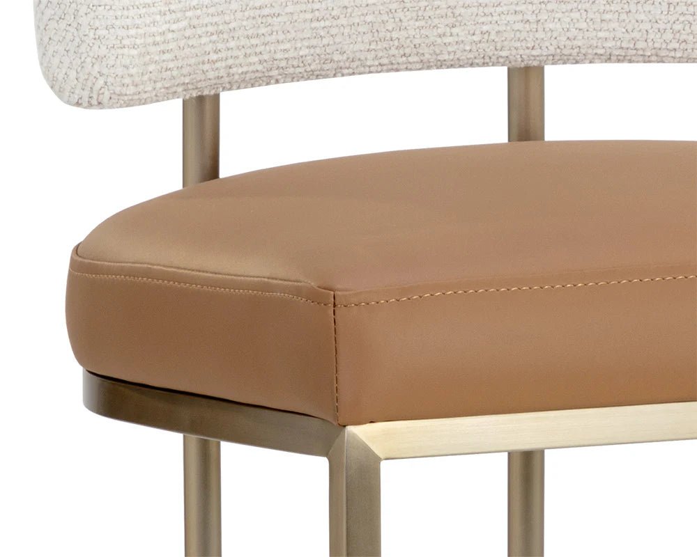 Larissa Counter Stool - Napa Cognac / Rhea Light Barley - Central Designs