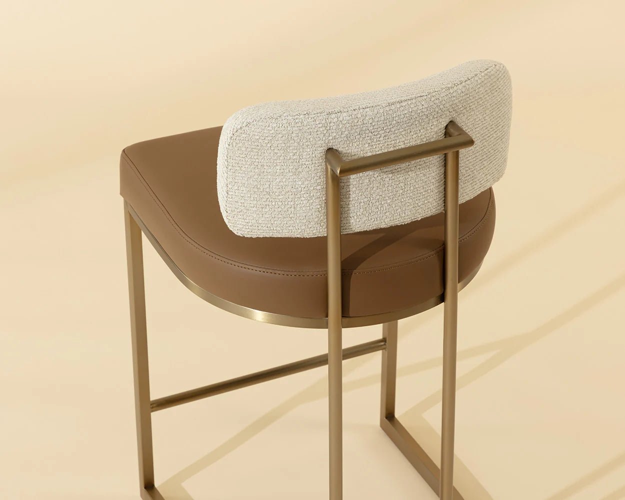 Larissa Counter Stool - Napa Cognac / Rhea Light Barley - Central Designs