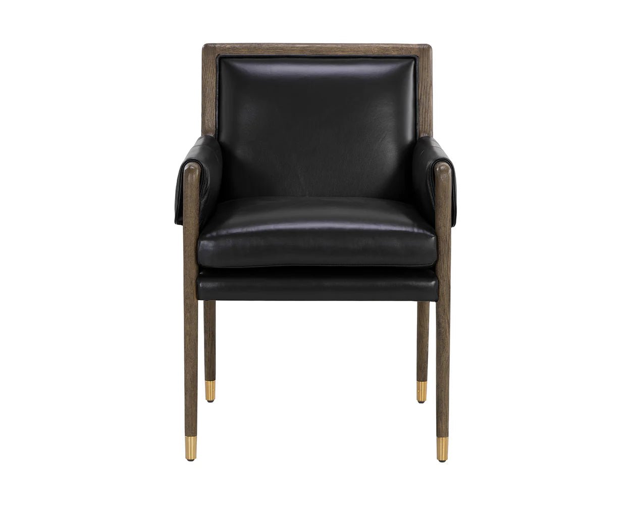 Mauti Dining Armchair - Distressed Brown - Cortina Black Leather - Central Designs