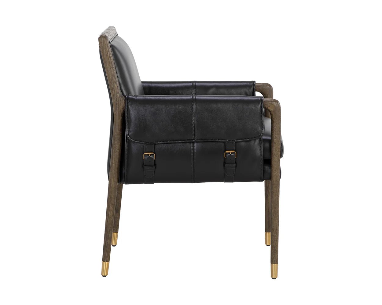 Mauti Dining Armchair - Distressed Brown - Cortina Black Leather - Central Designs