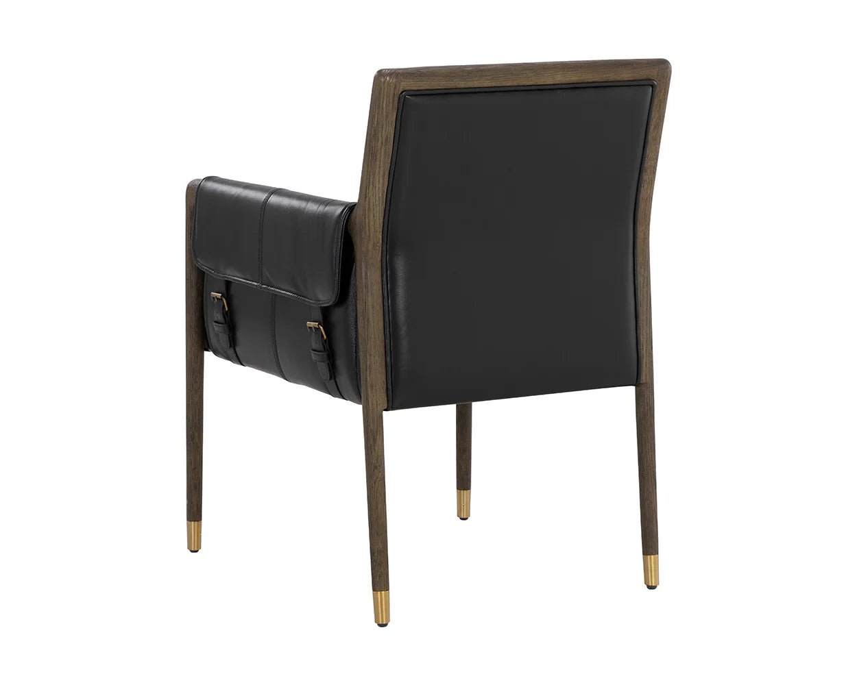 Mauti Dining Armchair - Distressed Brown - Cortina Black Leather - Central Designs