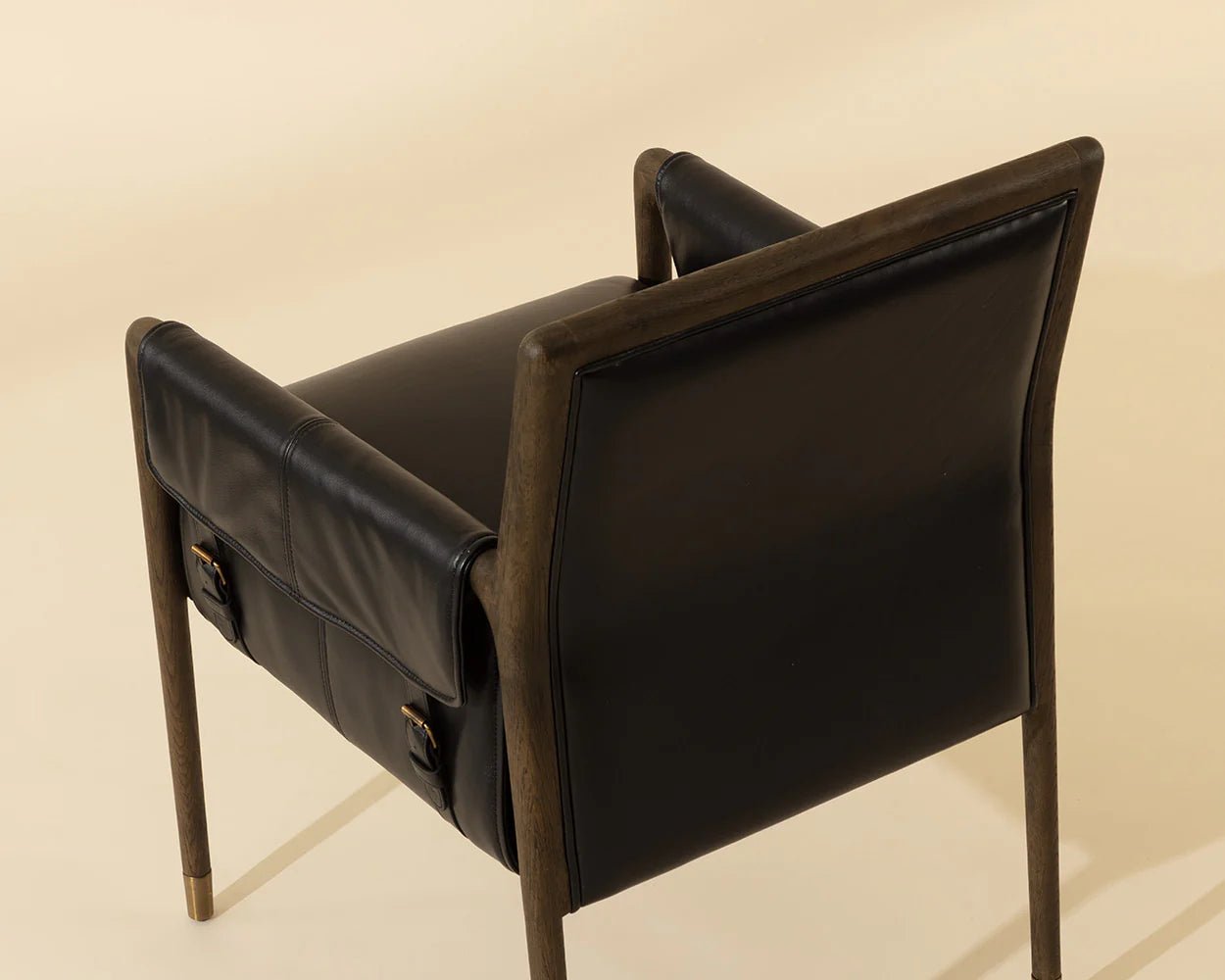 Mauti Dining Armchair - Distressed Brown - Cortina Black Leather - Central Designs