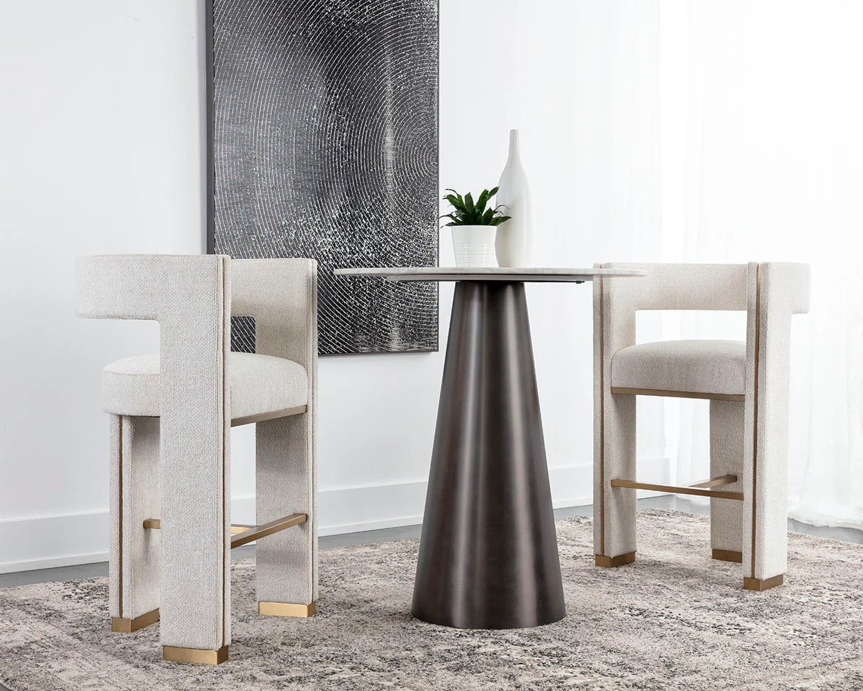 Adamina Bar Stool - Rhea Light Barley - Central Designs