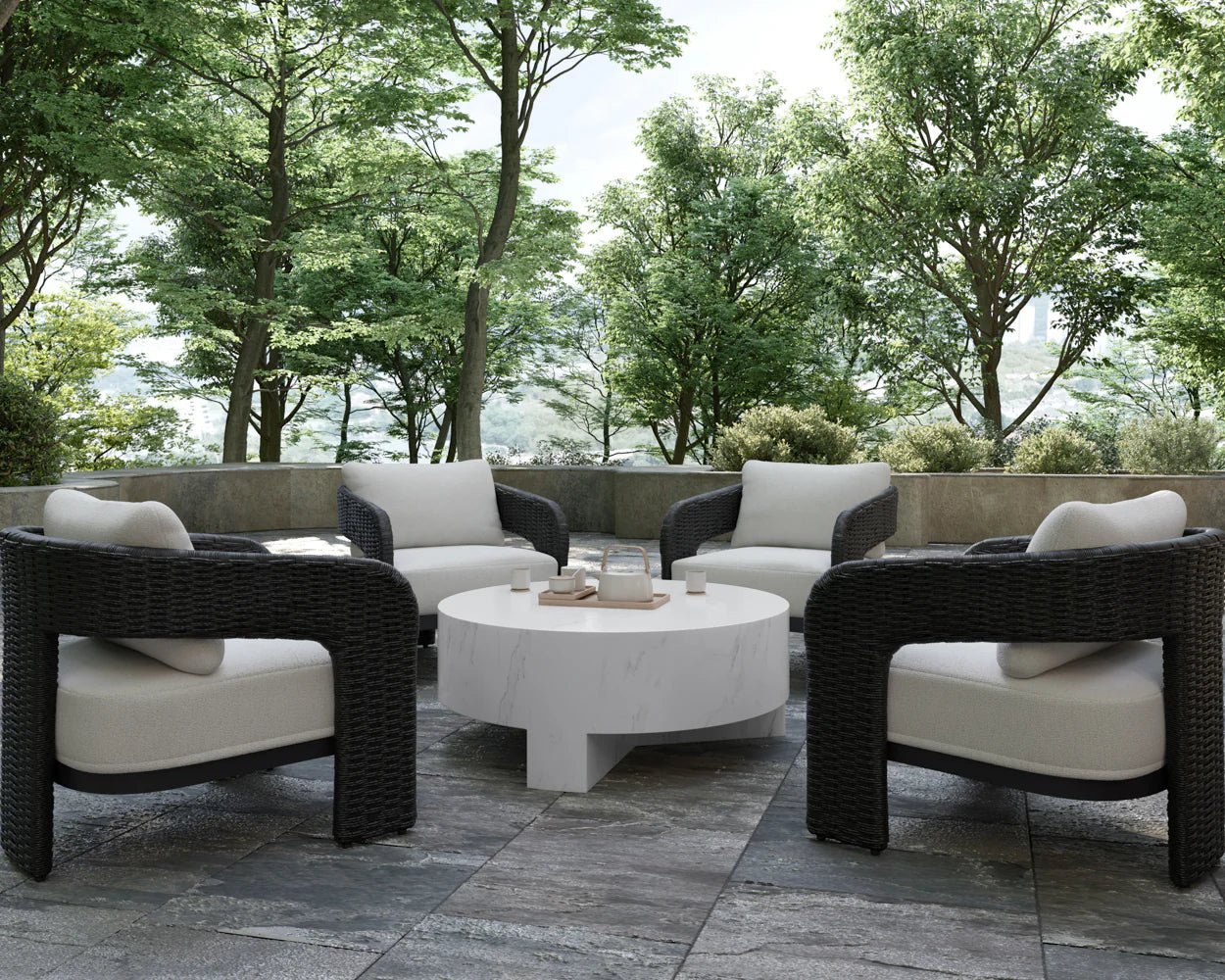 Pylos Lounge Chair - Black - Louis Cream - Central Designs
