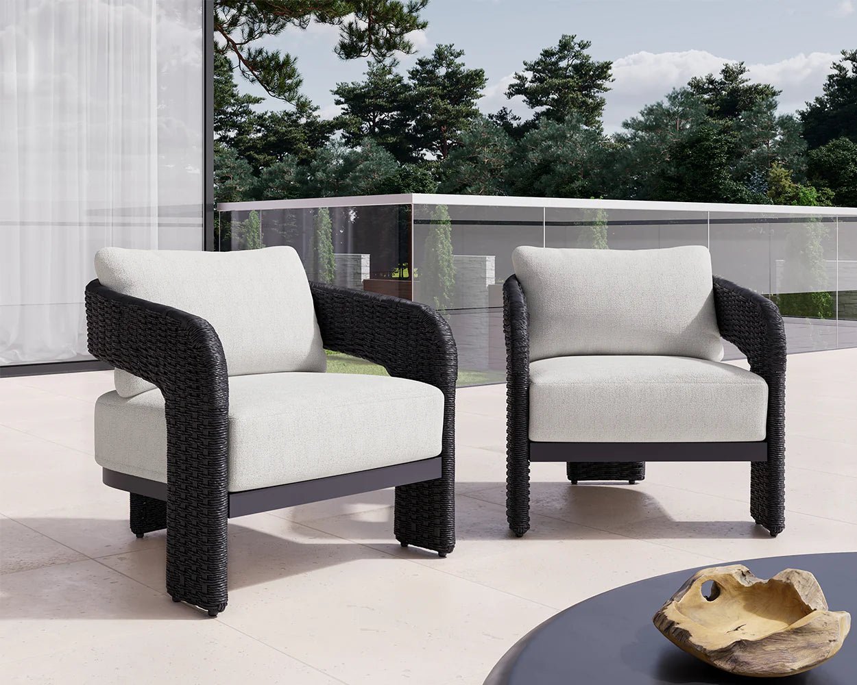 Pylos Lounge Chair - Black - Louis Cream - Central Designs