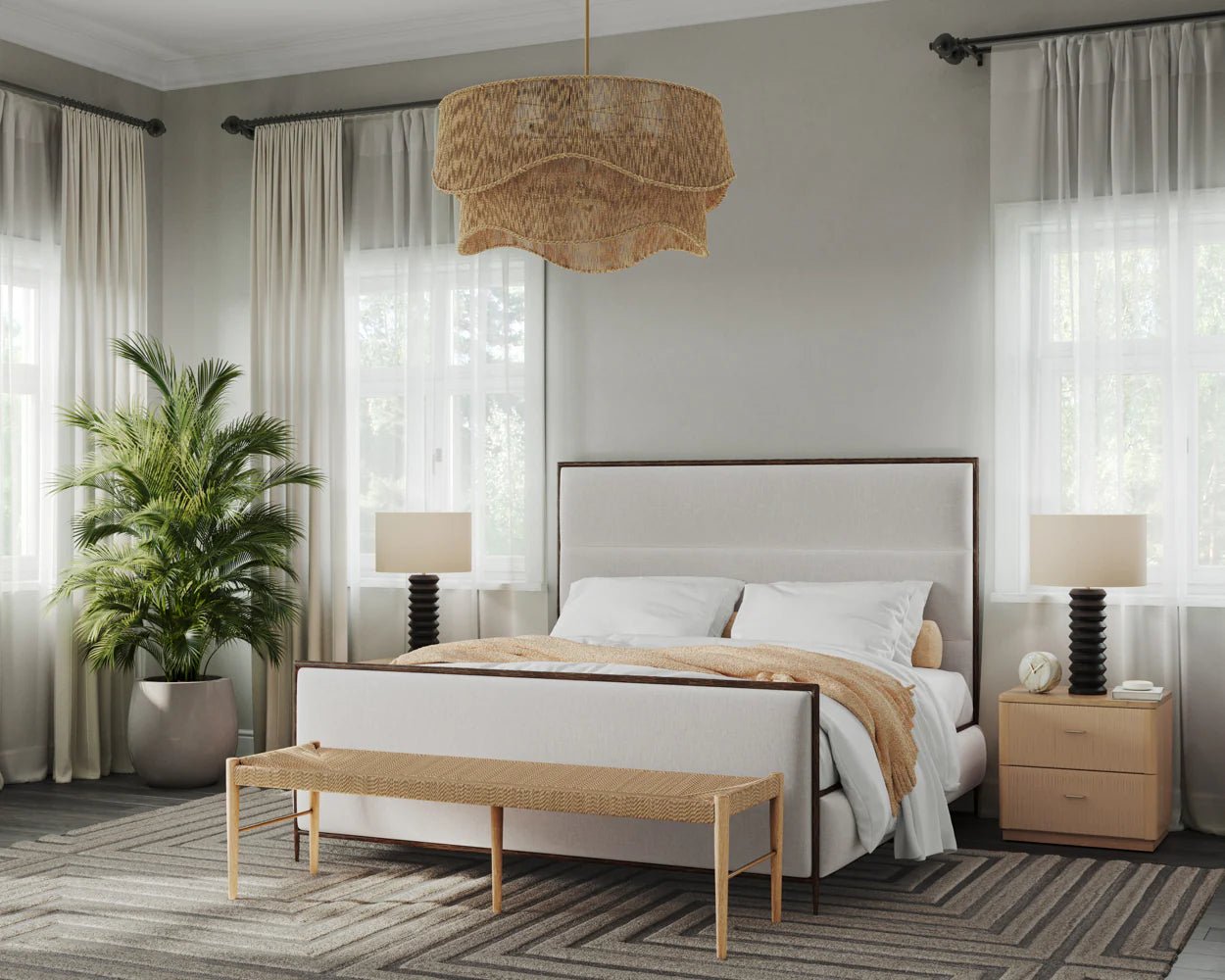 Yasmine Bed - King - Zenith Alabaster - Central Designs