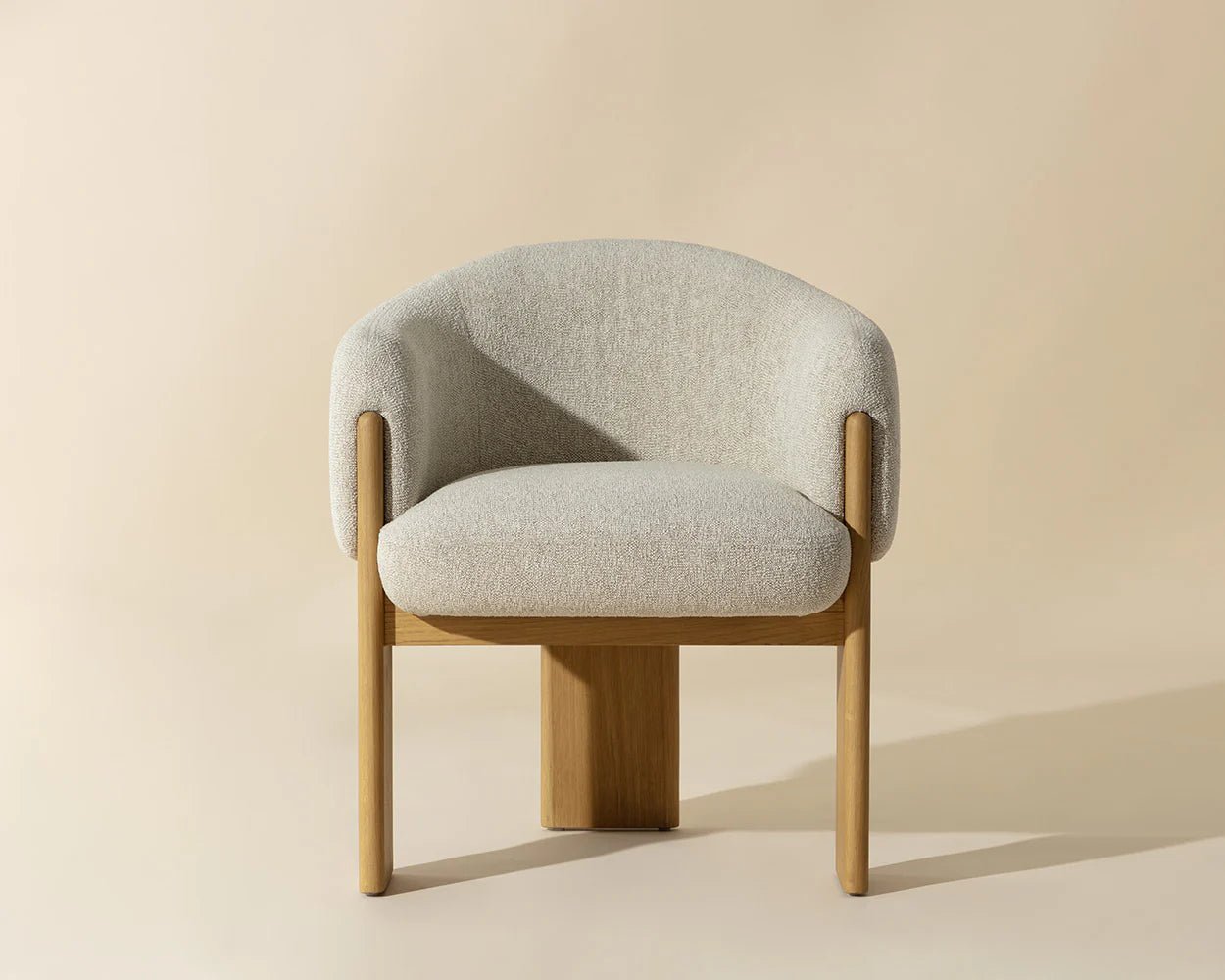 Trine Dining Armchair - Rustic Oak - Dove Cream - Central Designs